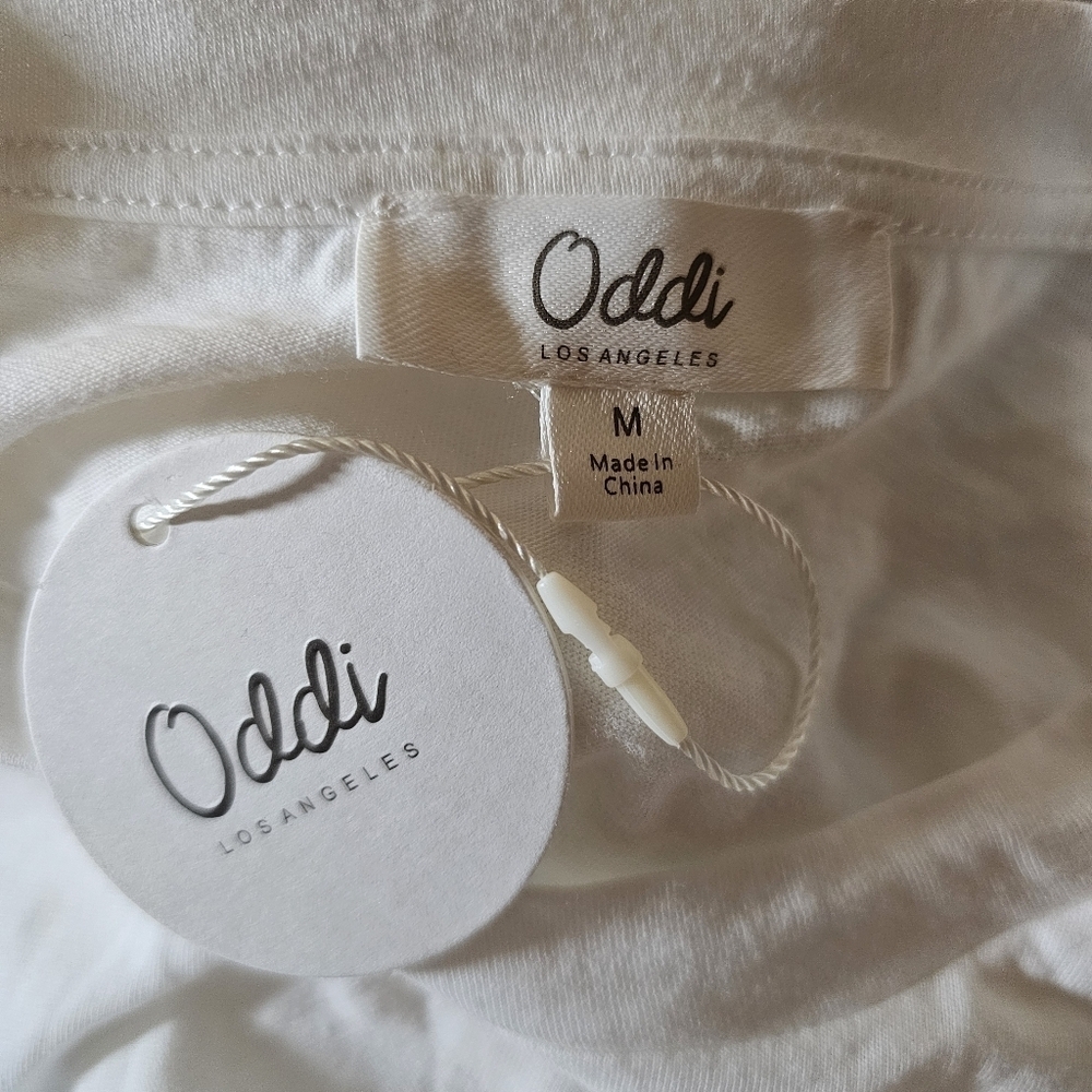 Oddi Sophia White Eyelet Puff Short Sleeve New Preppy Feminine Cotton Blouse - Picture 8 of 9